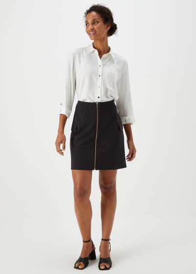 Et Vous Black Utility Ponte Skirt