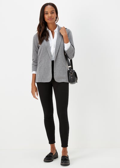 Grey Stripe Ponte Blazer