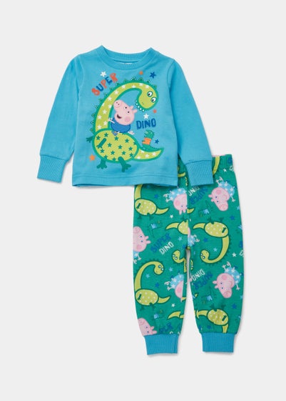 Pyjama Garçon Peppa Pig - George Et Son Tracteur - Manches Longues 100% Polyester - Officiel Licensed