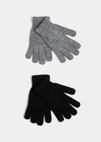 2 Pack Grey & Black Magic Gloves - One Size