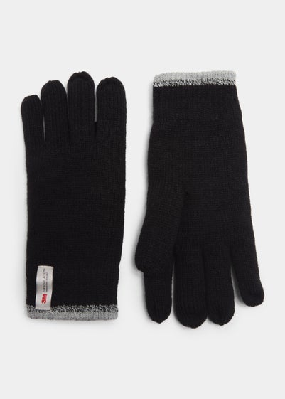 Black Stripe Thinsulate Gloves - Small/Medium