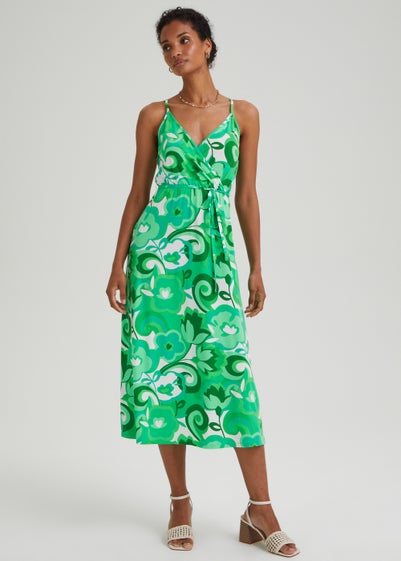 Et Vous Green Floral Print Wrap Cami Dress Reviews - Matalan