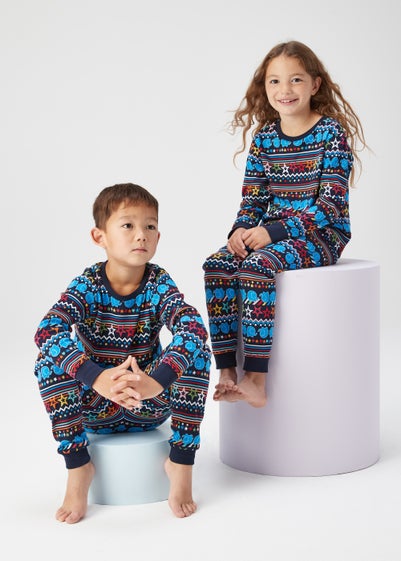 Kids Alder Hey Navy Jersey Pyjama Set (9mths-23mths) - Age 9 - 12 Months
