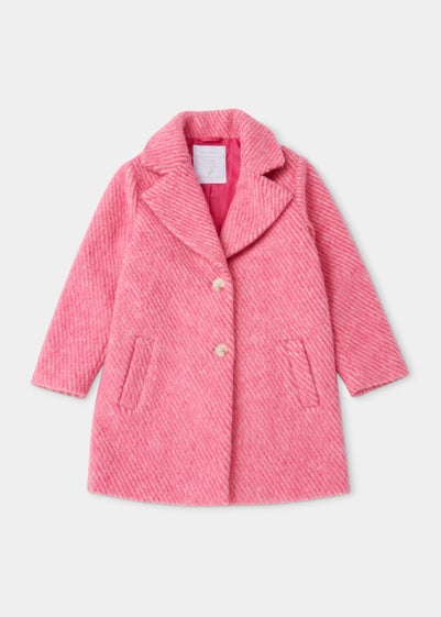 Girls Pink Boucle Coat (4-13yrs) - Age 4 Years