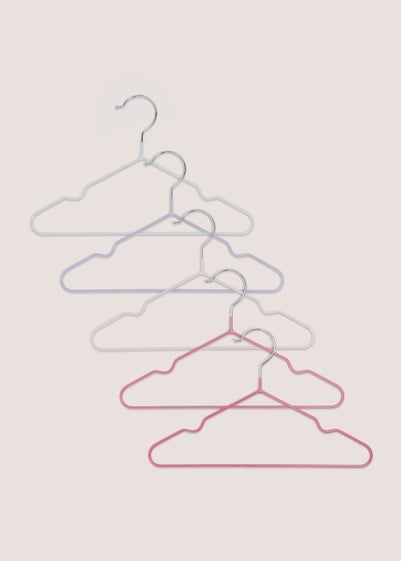 Kids 5 Pack Pink Wire Hangers (39.5cm x 18cm x 5cm)