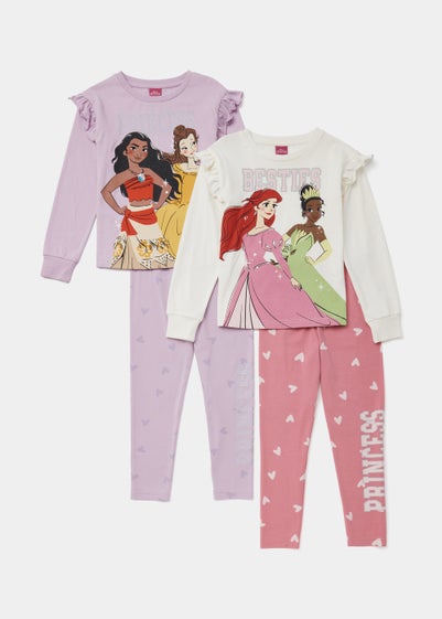 Kids 2 Pack Disney Princess Pyjama Sets (4-9yrs) - Age 4 Years