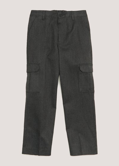 Boys Grey Cargo School Trousers (3-13yrs)