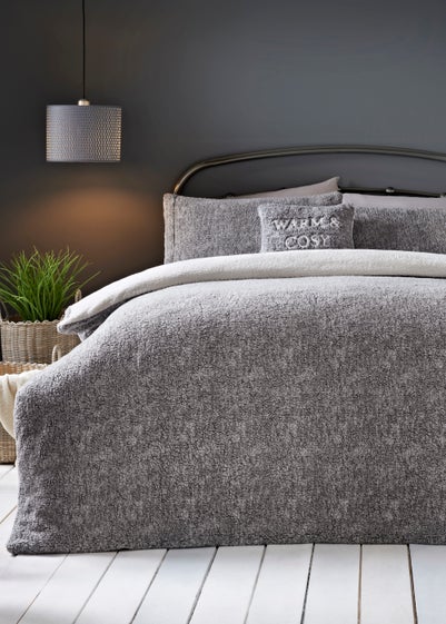 Grey Marl Fleece Duvet Cover