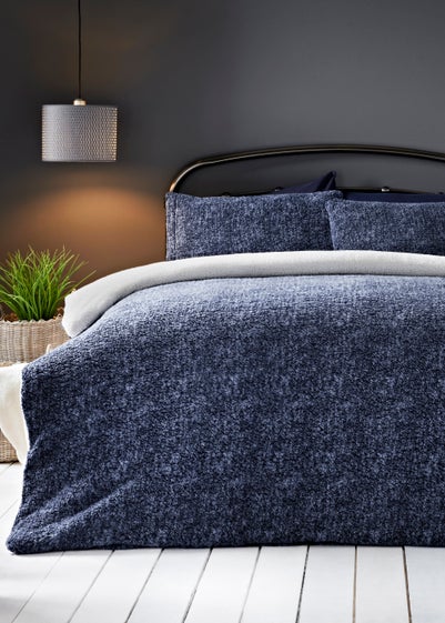 Blue Marl Fleece Duvet Cover