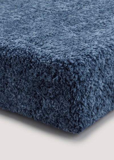 Blue Marl Teddy Fleece Bed Sheet