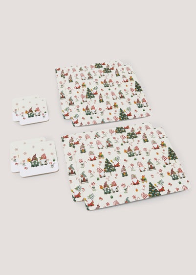 8 Pack Christmas Gonk Placemats & Coasters Set