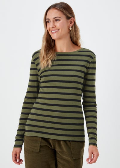 Black Stripe Print Long Sleeve T-Shirt