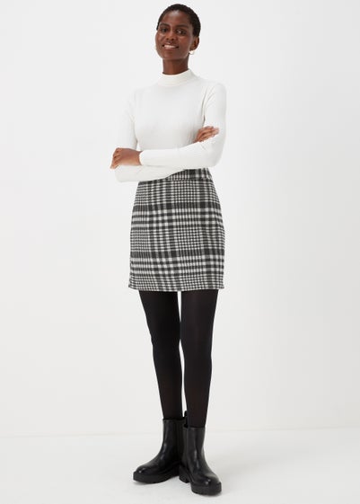 Black Check A-Line Skirt