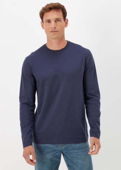 Navy Crew Neck Long Sleeve T-Shirt