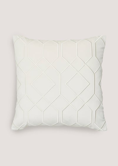 Cream Chunky Embroidery Cushion