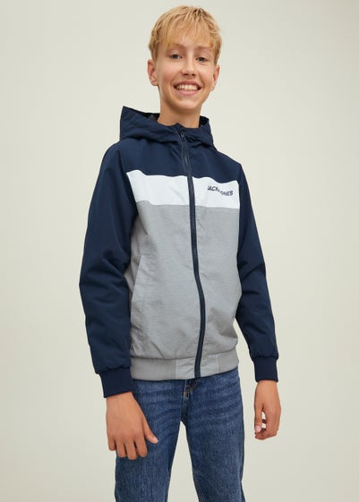 Jack & Jones Junior Navy Blocking Bomber Jacket (6-16yrs)