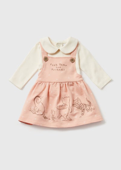 Baby Pink Disney Winnie the Pooh Dress & Cream T-Shirt Set (Newborn-12mths) - Newborn