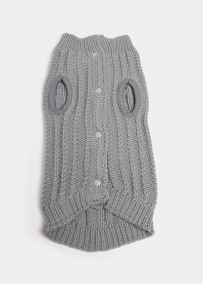 Grey Cable Knit Pet Jumper