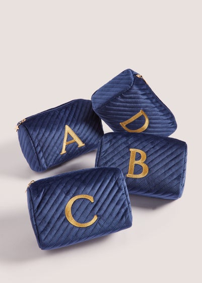 Navy Alphabet Makeup Bag (20cm x 9cm x 13.5cm)