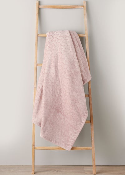 Pink Embossed Fleece Throw