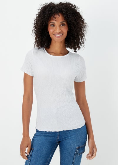 White Textured T-Shirt