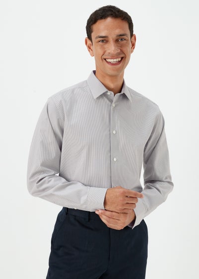 Taylor & Wright Grey Puppytooth Regular Fit Shirt