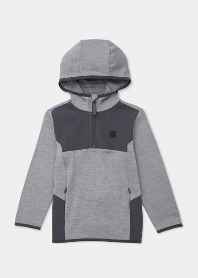 Boys Grey Tonal Half Zip Sports Sweatshirt (4-13yrs) - Age 4 Years