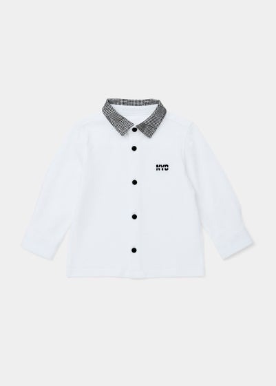 Boys White NYC Collar Shirt (9mths-6yrs) - Age 9 - 12 Months