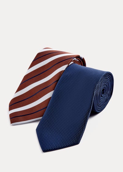 Taylor & Wright 2 Pack Rust Stripe Ties - One Size