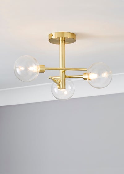 Inlight Nova Brass 3LT Ceiling Light (21cm x 48cm x 48cm)