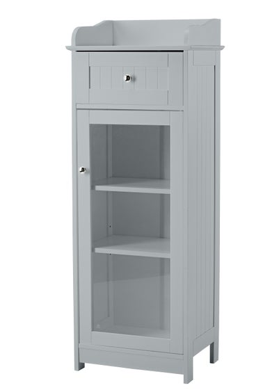 LPD Furniture Alaska Glass Cabinet Grey (1190x330x450mm) - One Size