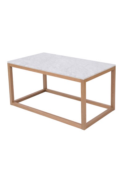 LPD Furniture Harlow Coffee Table Oak-White Marble Top (750x500x900mm) - One Size