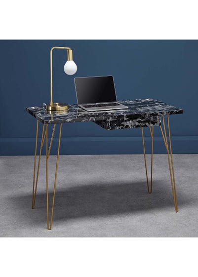 LPD Furniture Fusion Desk Black Marble (750x500x1000mm)