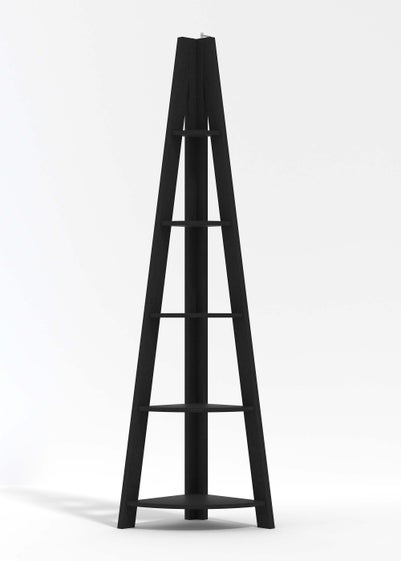 LPD Furniture Tiva Corner Ladder Shelving Black (1754x386x386mm) - One Size