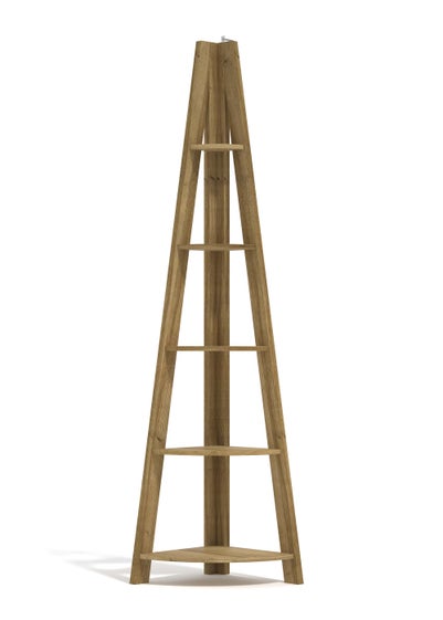 LPD Furniture Tiva Corner Ladder Shelving Oak (1754x386x386mm) - One Size