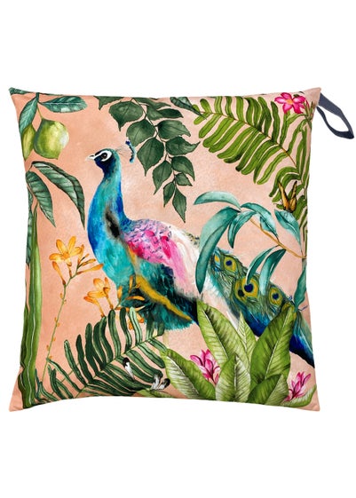 Evans Lichfield Peacock Outdoor Floor Filled Cushion (70cm x 70cm x 8cm)