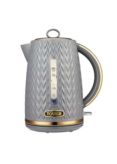 Tower Empire 3KW 1.7L Kettle Grey with Brass Accents - One Size