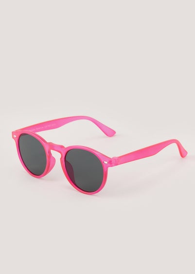 Kids Pink Neon Keyhole Sunglasses (3+yrs)