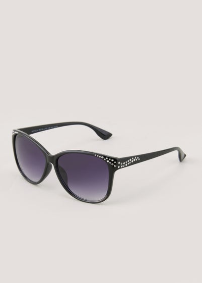 Black Diamante Cat Eye Sunglasses