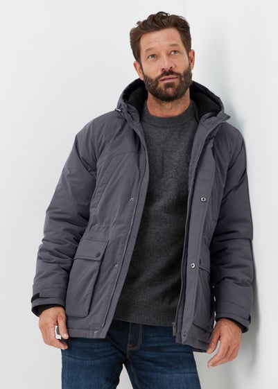 Lincoln Grey Parka Coat - Small