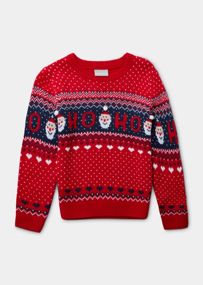 Girls Mini Me Red Christmas Jumper (4-13yrs) - Age 7 Years