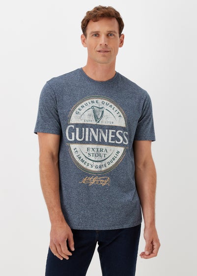 Navy Guinness Print Mocktwist T-Shirt - Small