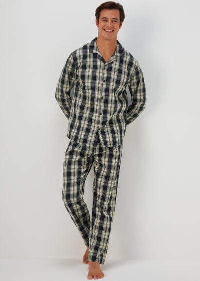 Black Check Woven Pyjama Set