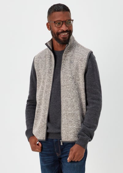Lincoln Grey Textured Snit Gilet - Large