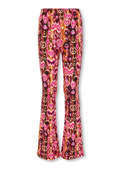 ONLY Girls Orange Print Flared Trousers (6-14yrs) - Age 10 Years
