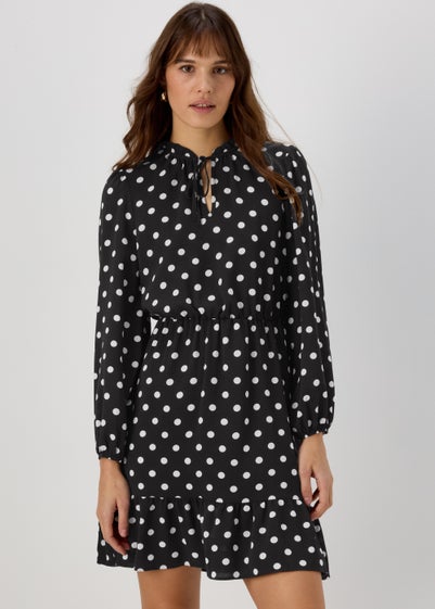 Black Bubble Spot Dress - Size 8
