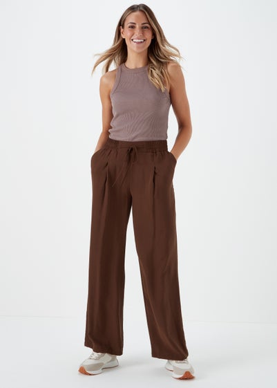 Brown Wide Leg Trousers