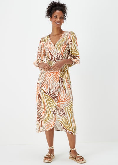 Papaya Petite Multicoloured Zebra Print Wrap Dress