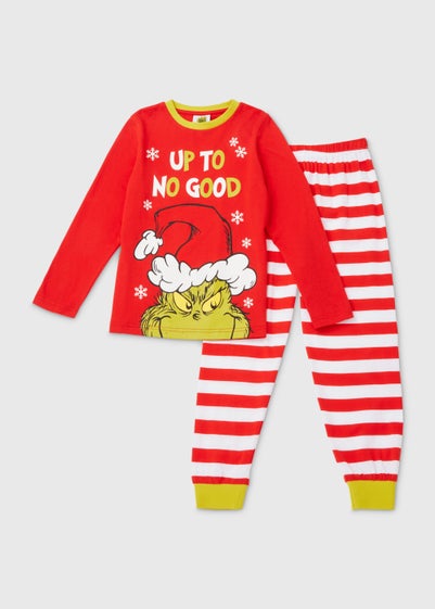Kids Red The Grinch Pyjama Set (3-13yrs) - Age 4 Years