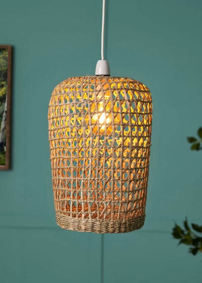 BHS Woven Natural Rattan Easy Fit Shade (34cm x 25cm x 25cm)